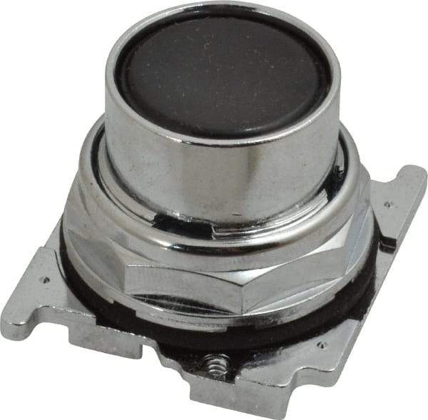 Eaton Cutler-Hammer - Flush Pushbutton Switch Operator - Black, Round Button, Nonilluminated - USA Tool & Supply