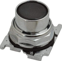 Eaton Cutler-Hammer - Flush Pushbutton Switch Operator - Black, Round Button, Nonilluminated - USA Tool & Supply
