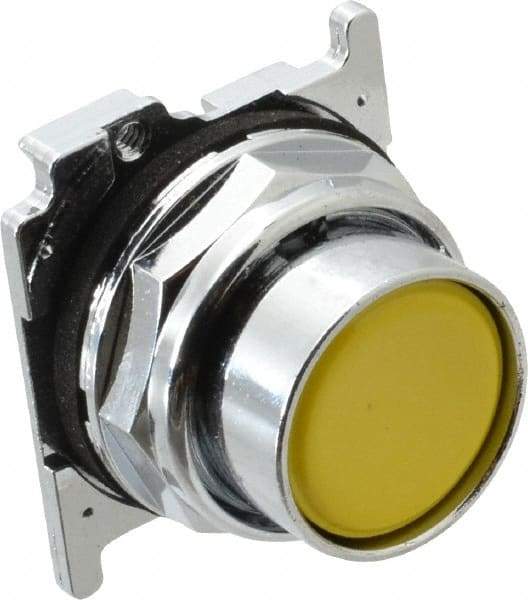 Eaton Cutler-Hammer - Flush Pushbutton Switch Operator - Yellow, Round Button, Nonilluminated - USA Tool & Supply