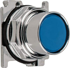 Eaton Cutler-Hammer - Flush Pushbutton Switch Operator - Blue, Round Button, Nonilluminated - USA Tool & Supply