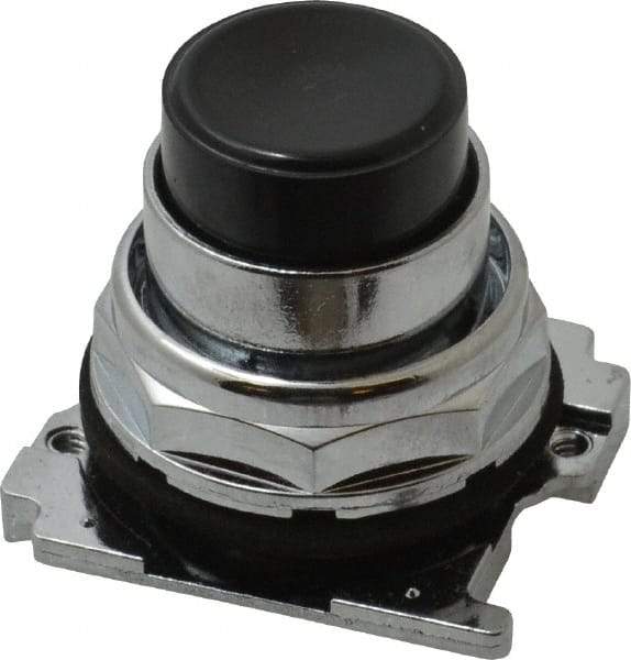 Eaton Cutler-Hammer - Extended Straight Pushbutton Switch Operator - Black, Round Button, Nonilluminated - USA Tool & Supply