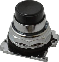 Eaton Cutler-Hammer - Extended Straight Pushbutton Switch Operator - Black, Round Button, Nonilluminated - USA Tool & Supply
