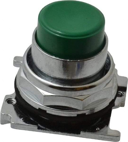 Eaton Cutler-Hammer - Extended Straight Pushbutton Switch Operator - Green, Round Button, Nonilluminated - USA Tool & Supply