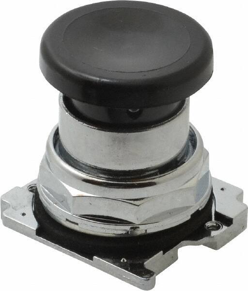 Eaton Cutler-Hammer - Extended Mushroom Head Pushbutton Switch Operator - Black, Round Button, Nonilluminated - USA Tool & Supply