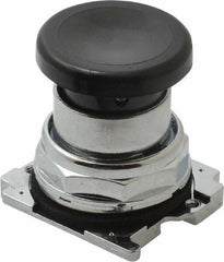 Eaton Cutler-Hammer - Extended Mushroom Head Pushbutton Switch Operator - Black, Round Button, Nonilluminated - USA Tool & Supply
