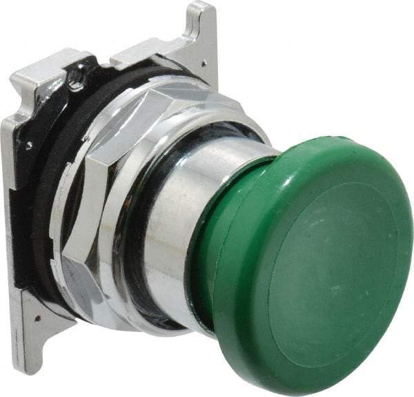 Eaton Cutler-Hammer - Extended Mushroom Head Pushbutton Switch Operator - Green, Round Button, Nonilluminated - USA Tool & Supply