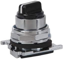 Eaton Cutler-Hammer - 30-1/2mm Mount Hole, 4 Position, Knob Operated, Selector Switch with Cam and Cap - Black, Maintained (MA) - USA Tool & Supply