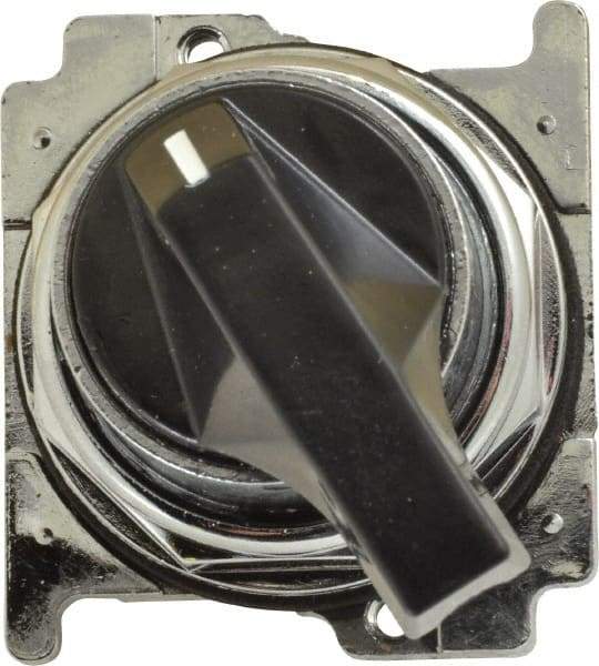 Eaton Cutler-Hammer - 30-1/2mm Mount Hole, 2 Position, Lever Operated, Selector Switch with Cam and Cap - Black, Maintained (MA) - USA Tool & Supply