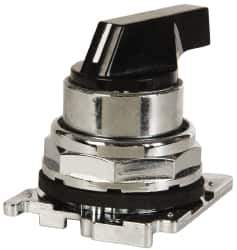 Eaton Cutler-Hammer - 30-1/2mm Mount Hole, 4 Position, Lever Operated, Selector Switch with Cam and Cap - Black, Maintained (MA) - USA Tool & Supply