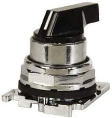 Eaton Cutler-Hammer - 30-1/2mm Mount Hole, 4 Position, Lever Operated, Selector Switch with Cam and Cap - Black, Maintained (MA) - USA Tool & Supply