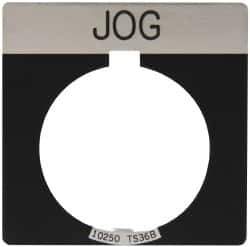 Eaton Cutler-Hammer - Square, Legend Plate - Jog - Black Background, 30-1/2mm Hole Diameter - USA Tool & Supply