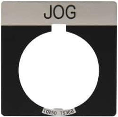 Eaton Cutler-Hammer - Square, Legend Plate - Jog - Black Background, 30-1/2mm Hole Diameter - USA Tool & Supply