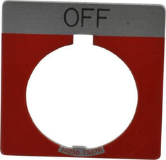 Eaton Cutler-Hammer - Square, Legend Plate - Off - Red Background, 30-1/2mm Hole Diameter - USA Tool & Supply