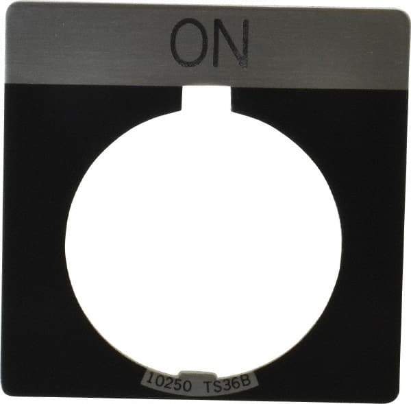 Eaton Cutler-Hammer - Square, Legend Plate - On - Black Background, 30-1/2mm Hole Diameter - USA Tool & Supply