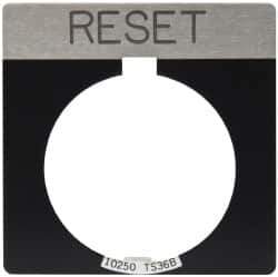 Eaton Cutler-Hammer - Square, Legend Plate - Reset - Black Background, 30-1/2mm Hole Diameter - USA Tool & Supply