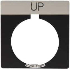 Eaton Cutler-Hammer - Square, Legend Plate - Up - Black Background, 30-1/2mm Hole Diameter - USA Tool & Supply