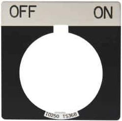 Eaton Cutler-Hammer - Square, Legend Plate - Off-On - Black Background, 30-1/2mm Hole Diameter - USA Tool & Supply