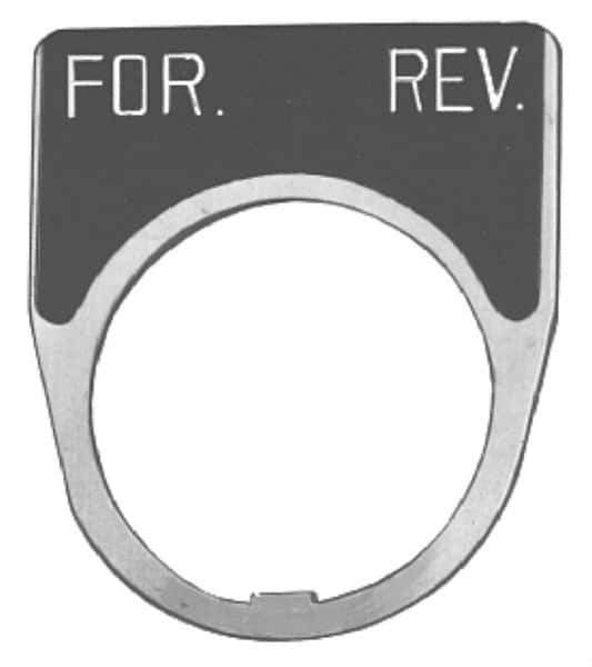 Eaton Cutler-Hammer - Half Round, Legend Plate - Auto-Off-Hand - Black Background, 30-1/2mm Hole Diameter - USA Tool & Supply