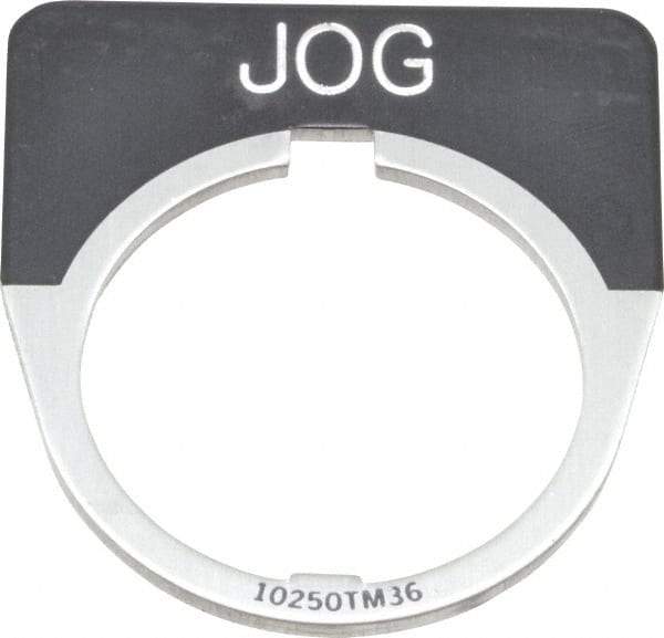 Eaton Cutler-Hammer - Half Round, Legend Plate - Jog - Black Background, 30-1/2mm Hole Diameter - USA Tool & Supply