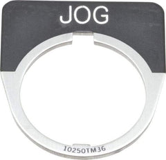 Eaton Cutler-Hammer - Half Round, Legend Plate - Jog - Black Background, 30-1/2mm Hole Diameter - USA Tool & Supply