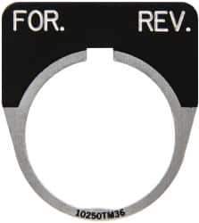 Eaton Cutler-Hammer - Half Round, Legend Plate - For-Rev - Black Background, 30-1/2mm Hole Diameter - USA Tool & Supply