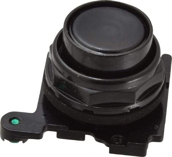 Eaton Cutler-Hammer - Flush Pushbutton Switch Operator - Black, Round Button, Nonilluminated - USA Tool & Supply