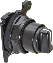 Eaton Cutler-Hammer - 30-1/2mm Mount Hole, 3 Position, Knob Operated, Selector Switch Only - Black, Maintained (MA), Corrosion Resistant, Oil and Watertight - USA Tool & Supply