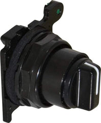 Eaton Cutler-Hammer - 30-1/2mm Mount Hole, 3 Position, Knob Operated, Selector Switch Only - Black, Maintained (MA) - Momentary (MO), Corrosion Resistant, Oil and Watertight - USA Tool & Supply