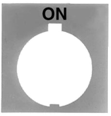 Eaton Cutler-Hammer - Square, Legend Plate - On - Black Background, 30-1/2mm Hole Diameter, 1.77 Inch Square - USA Tool & Supply