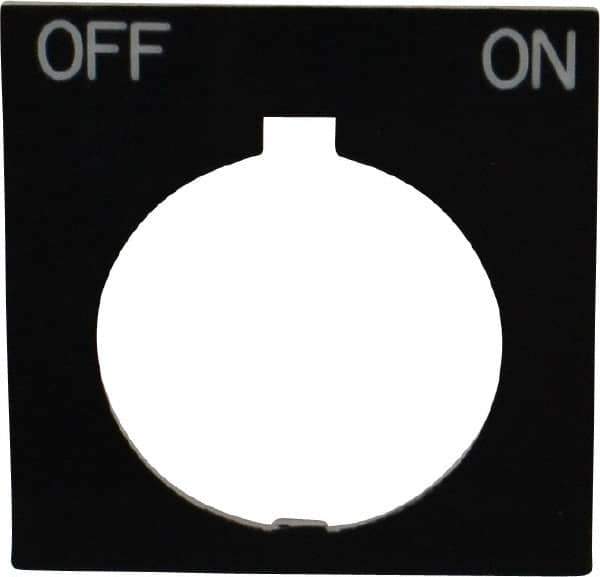 Eaton Cutler-Hammer - Square, Legend Plate - Off-On - Black Background, 30-1/2mm Hole Diameter, 1.77 Inch Square - USA Tool & Supply