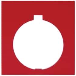 Eaton Cutler-Hammer - Square, Plastic Legend Plate - Blank - Black and Red Background, White Letters, 30-1/2mm Hole Diameter, 1.77 Inch Square - USA Tool & Supply