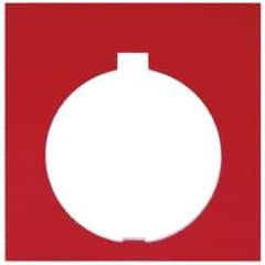 Eaton Cutler-Hammer - Square, Plastic Legend Plate - Blank - Black and Red Background, White Letters, 30-1/2mm Hole Diameter, 1.77 Inch Square - USA Tool & Supply