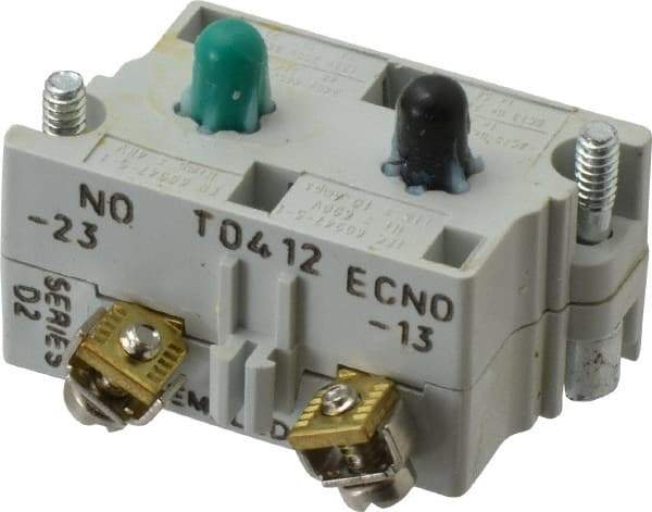 Eaton Cutler-Hammer - 2NO, 0.5 Amp, Electrical Switch Contact Block - 120 VAC/VDC, Pressure Terminal, 30-1/2mm Hole, For Use with E34 Operators, Standard 10250T - USA Tool & Supply