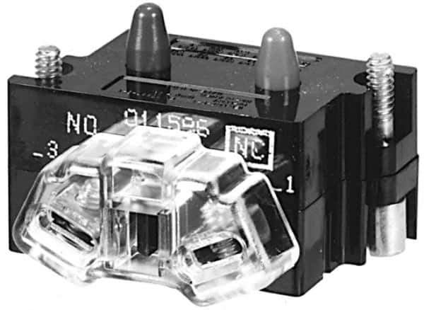 Eaton Cutler-Hammer - NC, 0.5 Amp, Electrical Switch Contact Block - 120 VAC/VDC, Pressure Terminal, 30-1/2mm Hole, For Use with E34 Operators, Standard 10250T - USA Tool & Supply