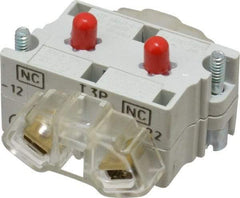 Eaton Cutler-Hammer - 2NC, 0.5 Amp, Electrical Switch Contact Block - 120 VAC/VDC, Pressure Terminal, 30-1/2mm Hole, For Use with E34 Operators, Standard 10250T - USA Tool & Supply