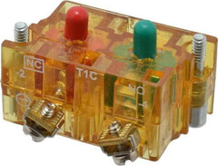 Eaton Cutler-Hammer - NO/NC, 0.5 Amp, Electrical Switch Contact Block - 120 VAC/VDC, Pressure Terminal, 30-1/2mm Hole, For Use with E34 Operators, Standard 10250T - USA Tool & Supply