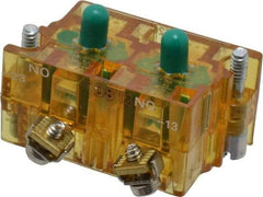Eaton Cutler-Hammer - 2NO, 0.5 Amp, Electrical Switch Contact Block - 120 VAC/VDC, Pressure Terminal, 30-1/2mm Hole, For Use with E34 Operators, Standard 10250T - USA Tool & Supply