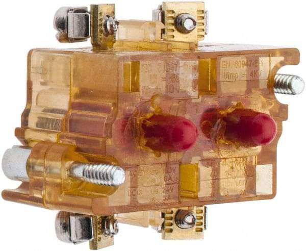 Eaton Cutler-Hammer - 2NC, 0.5 Amp, Electrical Switch Contact Block - 120 VAC/VDC, Pressure Terminal, 30-1/2mm Hole, For Use with E34 Operators, Standard 10250T - USA Tool & Supply