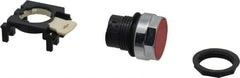Eaton Cutler-Hammer - 25mm Mount Hole, Flush, Pushbutton Switch Only - Round, Red Pushbutton, Nonilluminated, Momentary (MO) - USA Tool & Supply