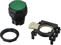 Eaton Cutler-Hammer - 25mm Mount Hole, Flush, Pushbutton Switch Only - Round, Green Pushbutton, Nonilluminated, Momentary (MO) - USA Tool & Supply