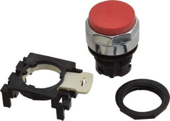Eaton Cutler-Hammer - 25mm Mount Hole, Extended Straight, Pushbutton Switch Only - Round, Red Pushbutton, Nonilluminated, Momentary (MO) - USA Tool & Supply