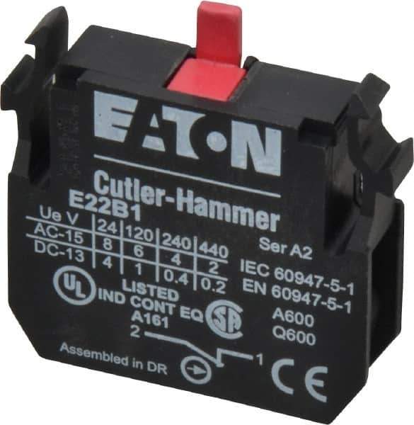Eaton Cutler-Hammer - NC, Electrical Switch Contact Block - 22-1/2mm Hole, For Use with Indicating Lights, Pushbuttons - USA Tool & Supply