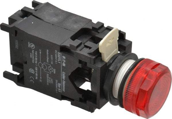 Eaton Cutler-Hammer - 120 VAC/VDC Red Lens Incandescent Indicating Light - Round Lens - USA Tool & Supply
