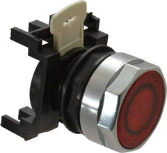 Eaton Cutler-Hammer - 25mm Mount Hole, Flush, Pushbutton Switch Only - Round, Red Pushbutton, Illuminated, Momentary (MO) - USA Tool & Supply