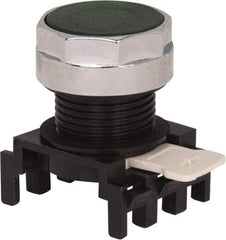 Eaton Cutler-Hammer - 25mm Mount Hole, Flush, Pushbutton Switch Only - Round, Green Pushbutton, Illuminated, Momentary (MO) - USA Tool & Supply