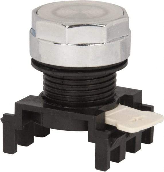 Eaton Cutler-Hammer - 25mm Mount Hole, Flush, Pushbutton Switch Only - Round, White Pushbutton, Illuminated, Momentary (MO) - USA Tool & Supply