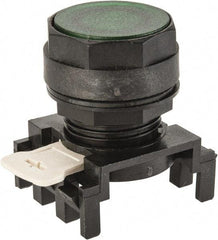 Eaton Cutler-Hammer - 25mm Mount Hole, Flush, Pushbutton Switch Only - Round, Green Pushbutton, Illuminated, Momentary (MO) - USA Tool & Supply