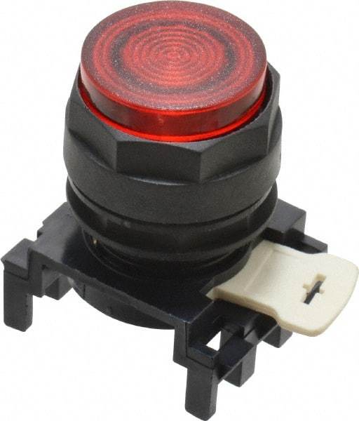 Eaton Cutler-Hammer - 25mm Mount Hole, Extended Straight, Pushbutton Switch Only - Round, Red Pushbutton, Illuminated, Momentary (MO) - USA Tool & Supply
