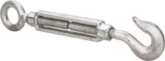 Made in USA - 2,700 Lb Load Limit, 3/4" Thread Diam, 6" Take Up, Steel Hook & Eye Turnbuckle - 17-3/4" Closed Length - USA Tool & Supply