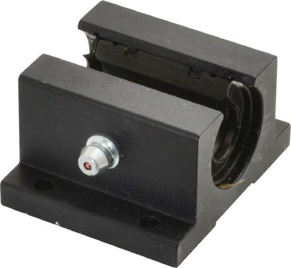 L.M76 - 0.5005" Inside Diam, Open Single Pillow Block Linear Bearing - 2" Overall Width - USA Tool & Supply